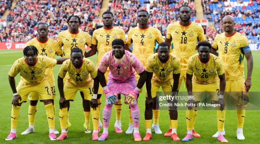 Ghana players pose for a team photo ahead of the international friendly at the Cardiff City Stadium. Picture date: Tuesday June 2, 2026. (Photo by Nick Potts/PA Images via Getty Images)