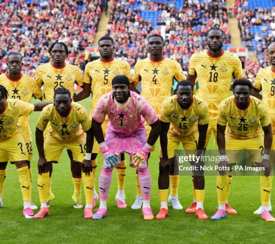 Ghana players pose for a team photo ahead of the international friendly at the Cardiff City Stadium. Picture date: Tuesday June 2, 2026. (Photo by Nick Potts/PA Images via Getty Images)
