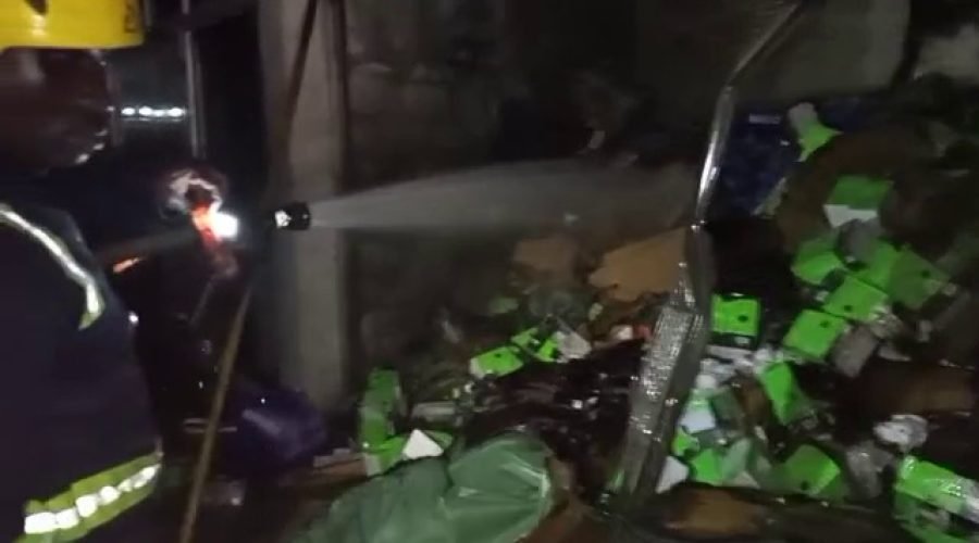 Kwame Nkrumah Circle Shops Destroyed in Fire as Crews Battle Flames