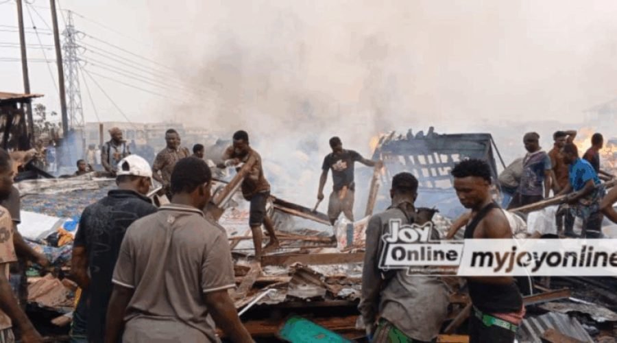 Fire Destroys Temporary Structures in Afful Nkwanta