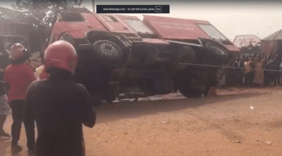 Fire Tender Crashes En Route to Buipe Fire