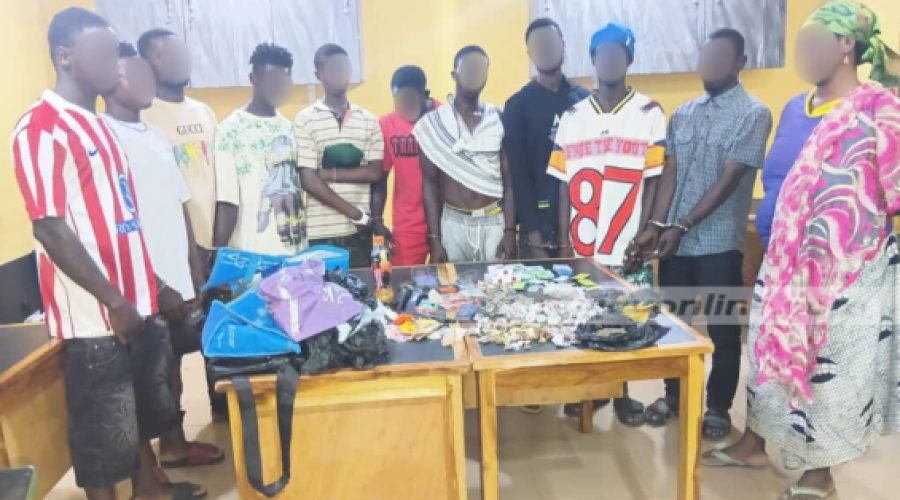 Police Arrest 13 in Kintampo Drug Bust, Seize Cannabis and Tramadol